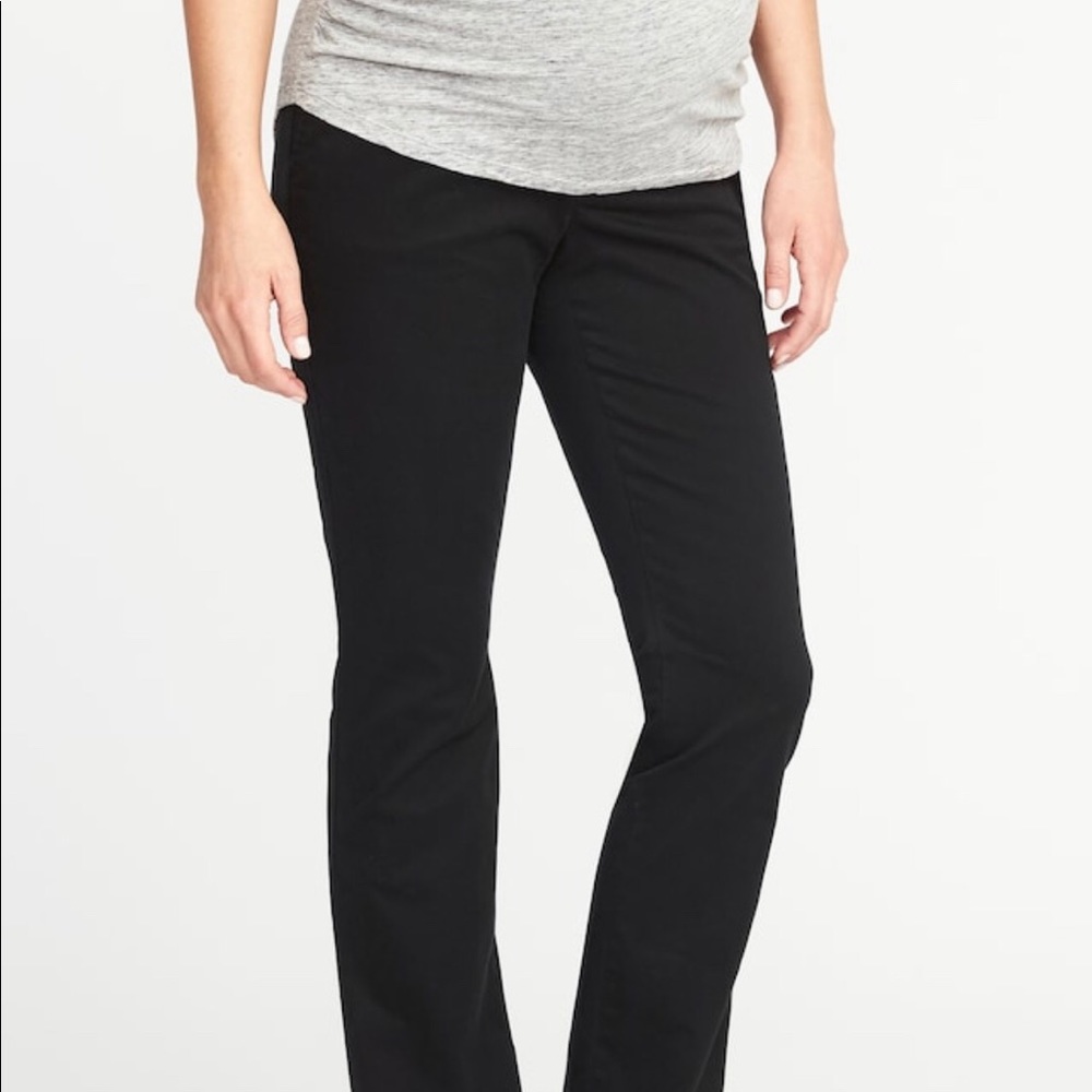 2 - Maternity Full-Panel Boot-Cut Khakis